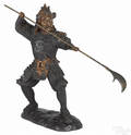 Japanese cast iron figure of a samurai warrior