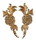 Pair of Italian Carved  Giltwood Wall Appliques