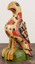 Daniel and Barbara Strawser carved and painted pine eagle