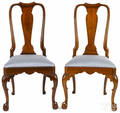 Pair of Kindel Queen Anne style walnut dining chairs