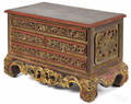 Chinese carved and painted valuables chest
