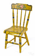Lancaster County Pennsylvania painted childs plank bottom chair late 19th c