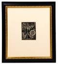Wanda Gag Signed 1925 Woodcut Spinning Wheel