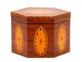 George III Inlaid Mahogany Hexagonal Tea Caddy