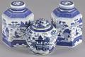 Pair of Chinese Canton porcelain tea caddies