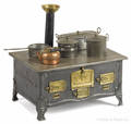 French tin and brass toy stove