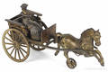 Shimer cast iron horse drawn cart with a woman driver