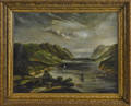 American oil on canvas Hudson River scene