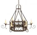 Continental Wrought Iron Six Light Chandelier