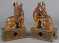 Pair of pottery foo lion figures