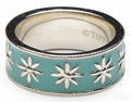 Tiffany  Co sterling band with turquoise enameling in a Tiffany  Co bag and box