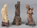 Four Chinese carved soapstone figures