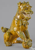 Large Chinese sancai pottery figure of a foo dog