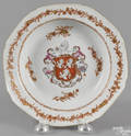 Chinese export porcelain armorial shallow bowl 18th c