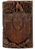 Watts Clan Carved Wood Coat of Arms 19th C