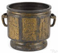 Chinese gold splash bronze pot