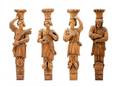 Set of 18th C Flemish Wood Pilasters 4 Seasons