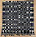 Two blue and white overshot coverlets