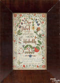 Ink and watercolor fraktur bookplate dated