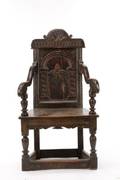 English Jacobean Period Oak Wainscot Armchair