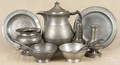 Eleven pieces of miscellaneous pewter