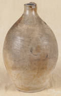 Connecticut stoneware ovoid jug