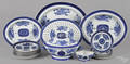 Chinese export porcelain blue Fitzhugh armorial dinner service ca 1800