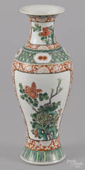 Chinese famille verte porcelain garniture vase