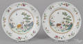 Pair of Chinese famille rose porcelain plates late 18th c