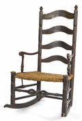 Delaware Valley painted ladderback rocking chair ca 1800