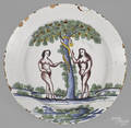 English Delft charger mid 18th c