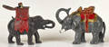 Two cast iron elephant mechanical banks
