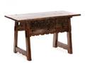 18th C Spanish Carved Oak Work Table w Drawers