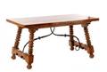 19th C Spanish Iron Mounted Elm Trestle Table