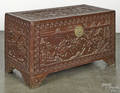 Chinese carved camphor wood chest