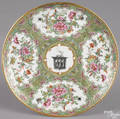 Chinese export porcelain rose medallion armorial plate 19th c
