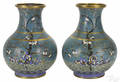 Pair of Chinese cloisonn urns late 19th c