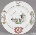 Chinese export porcelain armorial plate 18th c