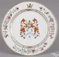 Chinese export porcelain armorial plate 18th c