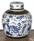 Chinese Qing dynasty crackle glaze urn and cover