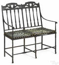 Pennsylvania Arts and Crafts wrought iron and copper settee ca 1920