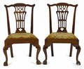 Pair of MidAtlantic Chippendale walnut dining chairs ca 1770