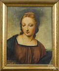 Italian oil on canvas portrait of the Madonna