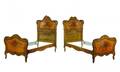 Pair of Venetian Polychrome Decorated Twin Beds