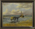 Oil on canvas coastal scene