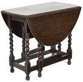 Jacobean style oak gateleg table with barley twist legs