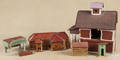 Primitive painted toy barn