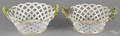 Pair of Meissen reticulated porcelain baskets late 19th c