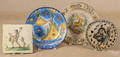 Three Continental pottery plates 19th c