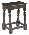 William  Mary oak joint stool early 18th c